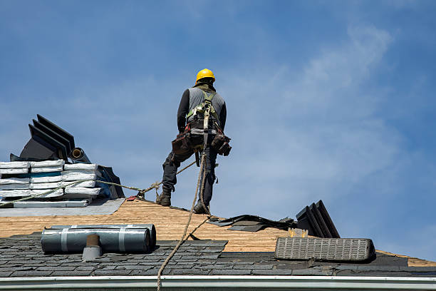 Professional Storm Damage Roof Repair technician working in Leesburg, IN